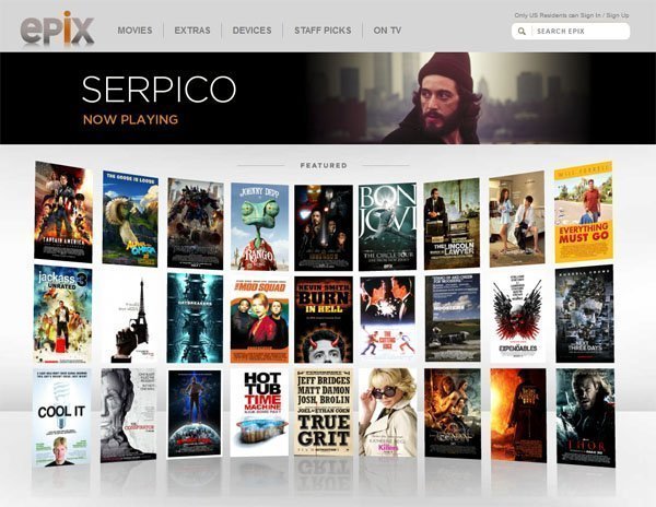 Epix Apple Television Epix on Apple TV set